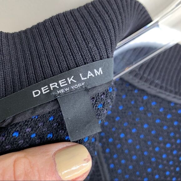 Derek Lam Mock Turtleneck Sweater Tank Blue/Black - Picture 10 of 14